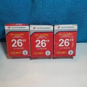 3 Bicycle Tubes HUTCHINSON Premium 26" Universal Tubes 20% Thicker Schrader